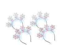 Homoyoyo 4pcs Snowflake Glitter Headband for Women Snowflake Hairband Christmas Holiday Party Decor for Girls Festive Hair Accessories