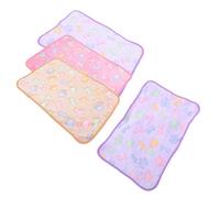 Homoyoyo 4pcs Soft Washable Guinea Pig Cage Liners 60x40cm Small Animal Bedding Blanket Set Pink, Purple, and Coffee Bone Pattern Mats for Hamsters, Gerbils, and Hedgehogs
