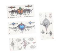 Homoyoyo 4pcs Temporary Tattoo Stickers for Body with Easy Application and Safe Material, Assorted Colour Fashionable Designs for Pool and Rave Parties