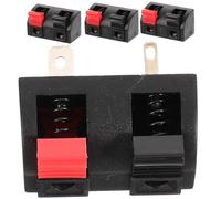 Homoyoyo 4pcs Two-pin Speaker Wire Connectors with Spring-loaded Push-release Terminal Clips Easy Installation with Mounting Stable Stereo Wire Terminals for Audio Systems