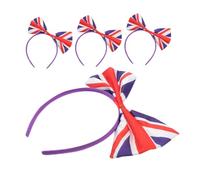 Homoyoyo 4pcs Uk Flag Bow Headbands Lightweight Hair Bands for Women Sport Competition and Carnival Accessories Comfortable and Stylish Hair Accessories