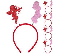 Homoyoyo 4Pcs Valentine’S Day Heart Shaped Headbands for Love Heart Hair Hoops Glowing Effect Wedding Party Hair Accessories Decors