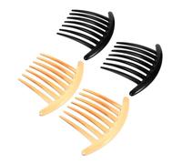 Homoyoyo 4pcs Wide Tooth Hair Comb Crescent Shaped Long Tooth for Secure Bun Fixing Straight Curly Hair