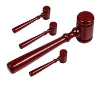 Homoyoyo 4Pcs Wooden Judge Gavel Multi Functional Role Play Hammer for Hand Training Exercise and Courtroom Prop Decoration
