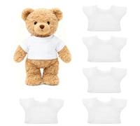 Homoyoyo 5-Pack Miniature Bear T-Shirts - Plain White Vests for Small Soft Toys (Length: 8cm) - DIY Craft Clothes for Decorating & Personalising - Washable Outfit for Mini Plushiesfor Imaginative Play