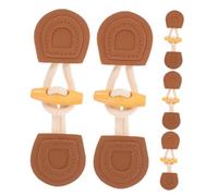 Homoyoyo 5 Pairs Fake Leather Sew Toggle Closures for Coats Jackets Sweaters Winter Outerwear Replacement Horn Buttons Durable Duffle Coat Fastening Accessories