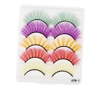Homoyoyo 5 Pairs of Long Dramatic Coloured False Eyelashes for Cosplay - Halloween - and Party Makeup Perfect for a Stunning Look and Eye Catching Style