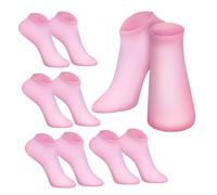 Homoyoyo 5 Pairs Silicone Foot Socks for Women Soft Elastic Gel Moisturizing Socks for Dry Cracked Feet Reusable Washable for Spa Use