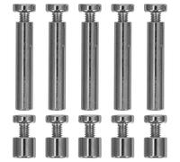 Homoyoyo 5 Sets Silver White Nickel-plated Photo Frame Standoff Screws 6×30mm M4 (2 Long 2 Short) Advertising Glass Sign Holder Mounting Hardware for Picture Frames and Acrylic Displays