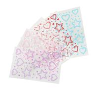Homoyoyo 5 Sheets Self-adhesive Star Heart Face Rhinestone Stickers for Women S Makeup Hair Body Decoration Ab Pink Purple Red with Strong Adhesion and Comfortable Wear for Stage