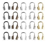 Homoyoyo 500pcs U Shape Tail Buckle Jewelry Clasps Set, Alloy Open Positioning Buckle for DIY Necklace and Bracelet Making, Mixed Silver Gold White K Black and Bronze Colors, Jewelry Craft