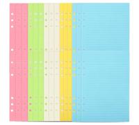 Homoyoyo 50pcs A5 Six-Hole Loose Leaf Refill Paper for Binder Notebook, Lined Colored Planner Inserts with 10 Sheets Per Color, Refill Paper for Office and School Organizers
