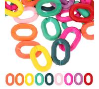 Homoyoyo 50pcs Acrylic Linking Rings Quick Link Connectors Assorted Color Easy to Connect No Burrs for DIY Handcraft