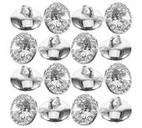 Homoyoyo 50pcs Alloy Rhinestone Sewing Buttons Silver Sweater Button Quick to Sew Adding Charm and Beauty Women Craft Making Clothing Decoration