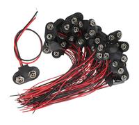 Homoyoyo 50pcs Battery Connector T-type Clips with PU Cable Housing Iron Shell Replacement for Dc Power Devices Easy Installation Battery Buckle Connectors