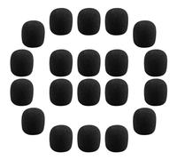 Homoyoyo 50pcs Black Foam Microphone Windscreens 20x15x5mm Amplifier Mic Covers Sponge Dirt Protection for Headset and Lapel Microphones