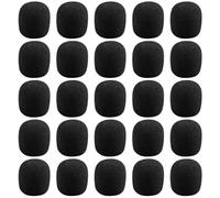Homoyoyo 50pcs Black Sponge Mic Windproof Covers for Amplifier Microphone Protective Headset Microphone Sponge Covers 20x15x5mm
