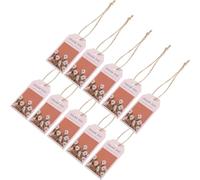 Homoyoyo 50pcs Brown Flower and Fruit Gift Tags with String Attached, Sturdy Jute and Paper Material, Pre-Punched Hole, Stylish Font for Wedding Party Favors or Homemade Jam Decoration