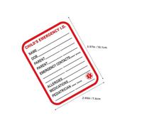 Homoyoyo 50pcs Car Seat Emergency Tags Medical Equipment Tag Car Seat Labels Red