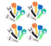 Homoyoyo 50pcs Cartoon Animal Cable Buddies Cord Protector Wire Covers for Phone Chargers and Earphones Flexible Data Cable Saver with Dinosaur Panda Cat Designs Random Color