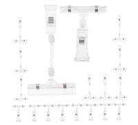 Homoyoyo 50pcs Clear Rotatable Store Price Clips Double Sided Plastic Tag Holders for Supermarket Merchandise Display Angle Sign Holders for Retail and Trade Shows