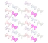 Homoyoyo 50pcs Colorful Transparent Acrylic Bowknot Cake Toppers for Birthday Wedding Party Bow Cupcake Decorations with Vibrant Colors Elegant Party Dessert Accessories