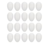Homoyoyo 50pcs DIY Easter Egg Decorations Plastic Artificial Egg Shells White Hanging Pendants for Crafts Preschool Easter Party Supplies