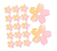 Homoyoyo 50pcs Gradient Cherry Blossom Glass Beads Petal Transparent Flower Caps DIY Jewelry Making Accessories for Bracelets Earrings Necklaces with Durable Shine and Elegant Color