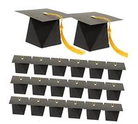 Homoyoyo 50pcs Graduation Cap Shaped Candy Boxes with Tassels Creative Mortarboard Favors for Graduation Parties Convenient Candy Packaging Box for Sweet Treats and Decorations