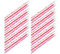 Homoyoyo 50pcs Hb Wooden Heart-pattern Pencils with Eraser Tips for Students School Supplies Portable Drawing and Writing Desk Set Valentine’s Day Random Style