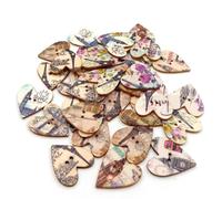 Homoyoyo 50pcs Heart Shape Buttons with Eiffel Tower Pattern Decorative Craft Buttons for Sewing Scrapbooking Knitting Mixed Color Vintage Style Color