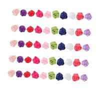 Homoyoyo 50pcs Mini Ribbon Roses Multi Function Simulated Flowers for DIY Crafts Wedding Decorations Hair Accessories and Clothing Embellishments Include Pink Purple Red
