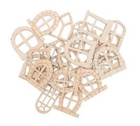 Homoyoyo 50pcs Miniature Wooden Doors and Windows for Dollhouse Unfinished Fairy House Accessories for Creative DIY Garden Decor for Crafting Unique Designs