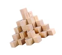 Homoyoyo 50Pcs Natural Wooden Craft Cubes DIY Square Blocks for Puzzle Making Hand Eye Coordination Development Durable Solid Building for Creative Crafts and Educational Play