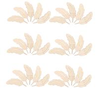 Homoyoyo 50pcs Natural Wooden Plume Shape Cutouts Unfinished Wood Slices for DIY Crafts Wedding Party Decorations Home Embellishments Handmade Art Accessories