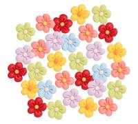 Homoyoyo 50pcs Resin Five-petal Flower Charms for DIY Hair Accessories and Phone Case Decor, Mixed Styles Flatback Floral Embellishments for Craft Decoration Random Style
