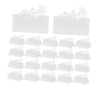 Homoyoyo 50pcs Rose Floral Wedding Table Place Cards Writable Handwritten Name Tags Durable Invitation Cards for Romantic Wedding Reception Elegant Seating Tent Design