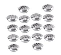 Homoyoyo 50pcs Stainless Steel Cabinet Ventilation Plugs Round Air Vent Grille Covers for Wardrobe Furniture Heat Dissipation Breathable Mesh Grilles Oxidation Resistant