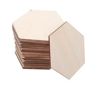 Homoyoyo 50pcs Unfinished Wooden Hexagon Cutouts for DIY Crafts Natural Blank Wood for Home Decoration for Painting and Artistic Creations