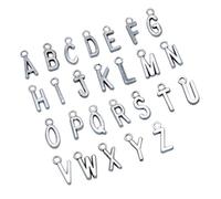 Homoyoyo 52pcs Vintage Alphabet Letter Pendants A-z Initial Charms for Name Necklace DIY Jewelry Making Wedding Party Graduation Gift Tone