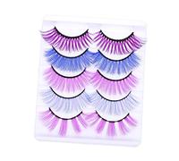 Homoyoyo 5Pairs False Eyelashes Thick Fake Lashes for Dramatic Makeup Lightweight Comfortable for Halloween Everyday Wear Simulation Design