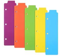 Homoyoyo 5pcs Abs Snap-in Binder Dividers with Tabs 3-Ring Mini Notebook Index Page Markers Colorful Subject Separators for Portable Organizers Journals Assorted Colors