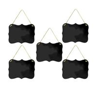 Homoyoyo 5pcs Acrylic Message Board Hanging Chalkboard Sign Black with Ropes for Displaying Important Information, Homes the Go