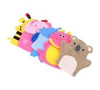 Homoyoyo 5Pcs Bath Gloves Adorable Cartoon Animal Shapes Exfoliating Shower Mitts for Gentle Cleaning Fun Bathing Experience for Boys