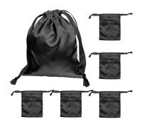 Homoyoyo 5Pcs Black Drawstring Bags Small Jewelry Storage Pouches Reusable Cosmetic Eye Mask Dustproof Bags for Travel Sleepover Party Supplies