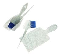 Homoyoyo 5pcs Blue Pearl Glitter Hair Dye Set with Bowl, Board, Highlighting Dye Brushes - Professional Hair Coloring Tools for Salon and Home Use