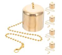 Homoyoyo 5pcs Brass Candle Snuffer Covers Flame Extinguisher with Chain Decorative Fire Protection Tool for Oil Lamps and Candles for Safe Wick Control