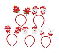 Homoyoyo 5Pcs Christmas Hairbands Adorable Holiday Headwear for Women Festive Party Accessories with Snowman Reindeer Bear Santa Tree Design
