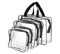 Homoyoyo 5pcs Clear Makeup Bags Set Transparent Toiletry Organizer Pouch for Travel Lightweight Cosmetic Storage for Women for Makeup Coins Electronics and More
