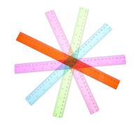 Homoyoyo 5Pcs Colored Plastic Rulers Flexible Straight Measuring Tools for Students Classroom Use Lightweight School Supplies with Scale Engraving